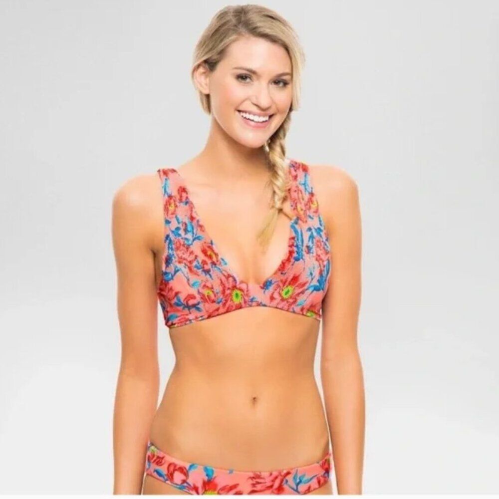 Tori Praver Women’s Bikini Set in Bright Mango Floral (size M)